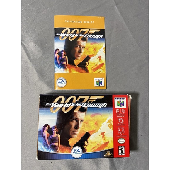 World Is Not‎ Enough (Nintendo 64, 2000) No Game Box And Manual Only - Picture 1 of 5